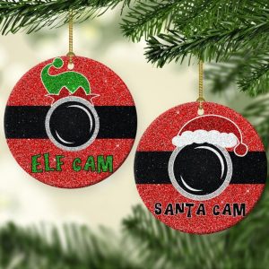 Santa Cam Ornament Png, Round Christmas Ornament