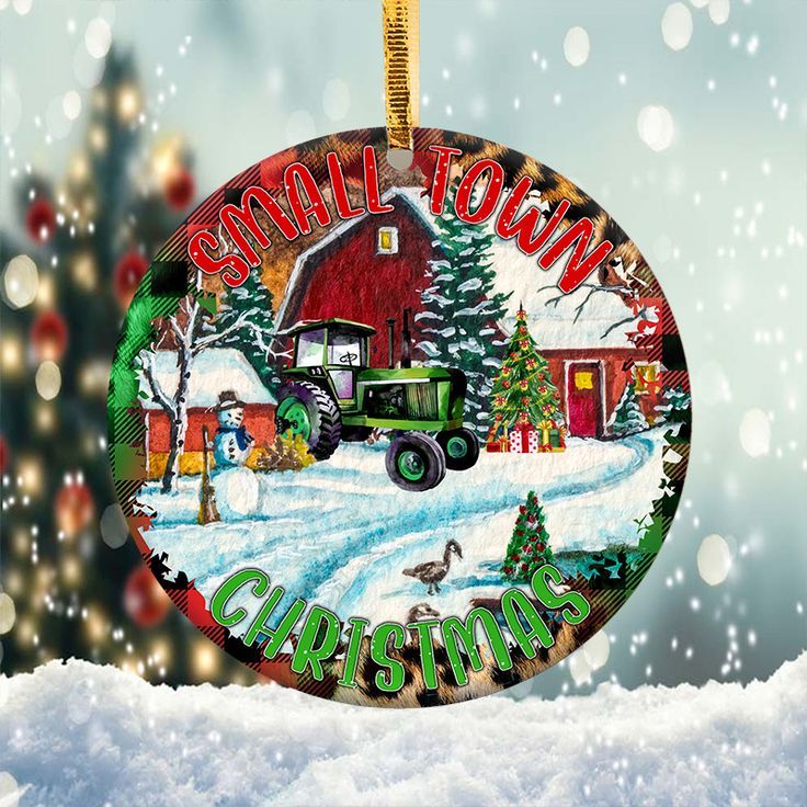 Small Town Christmas Ornament Png, Round Christmas Ornament Small Town Christmas Ornament Png, Round Christmas Ornament