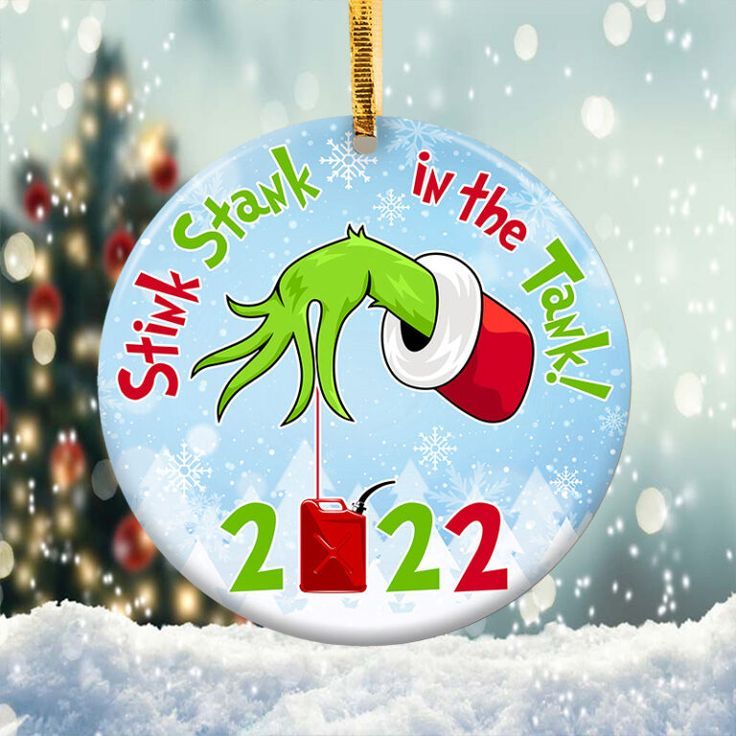 Stink Stank in The Tank Ornament Png, Round Christmas Ornament Stink Stank in The Tank Ornament Png, Round Christmas Ornament