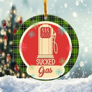2022 Sucked Gas Ornament Png, Round Christmas Ornament