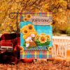 Sunflower Gnome Welcome Garden Flag – 12×18 Garden Flag