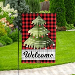 Christmas Tree Plaid Garden Flag – 12×18 Garden Flag