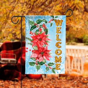 Winter Floral Welcome Garden Flag – 12×18 Garden Flag