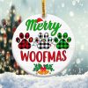 Merry Woofmas Ornament Png, Round Christmas Ornament