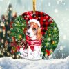 Christmas Beagle Dogs Ornament Png, Round Christmas Ornament