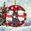 Christmas Funny Cats Ornament Png, Round Christmas Ornament