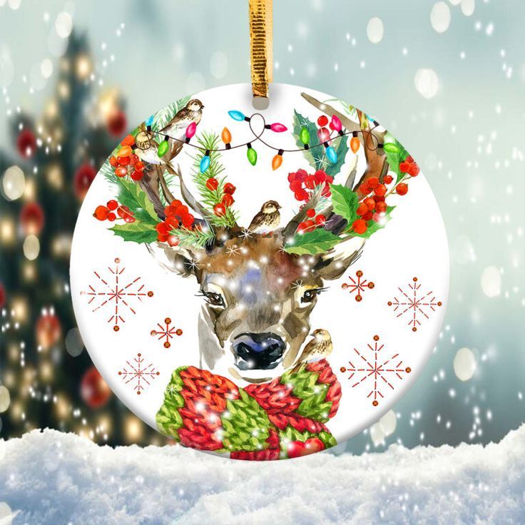 Christmas Deer Ornament Png, Round Christmas Ornament Christmas Deer Ornament Png, Round Christmas Ornament