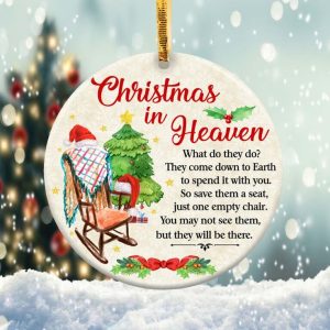 Chrsitmas in Heaven Ornament Png, Round Christmas Ornament