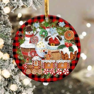 Christmas Snack Ornament Png, Round Christmas Ornament