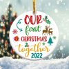 First Christmas Together Ornament Png, Round Christmas Ornament