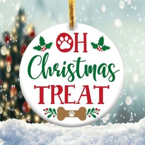 Oh Christmas Treat Ornament Png, Round Christmas Ornament
