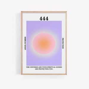 444 Angel Number Poster Print, Digital Poster Wall Art