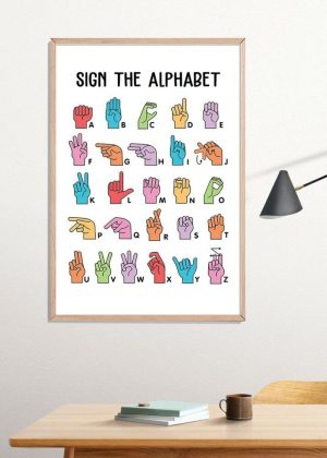 American Sign Language Poster Print, Digital Poster Wall Art