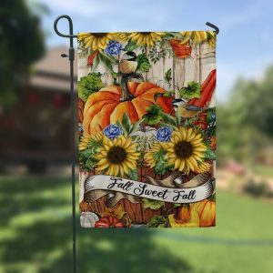 Fall Sweet Fall Pumpkin Sunflower Garden Flag - 12x18 Garden Flag
