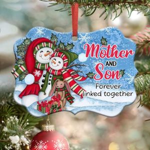 Snowman Mother And Son Forever Linked Ornament PNG, Benelux Christmas Ornament