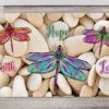 Faith Hope Love Dragonfly Front Porch Decor Doormat for The Entrance Way