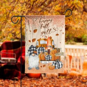 Happy Fall Yall Gnome Truck Garden Flag - 12x18 Garden Flag