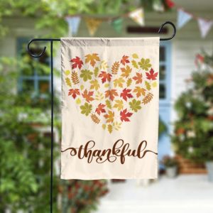 Thanksgiving Thankful Fall Leaves Garden Flag - 12x18 Garden Flag