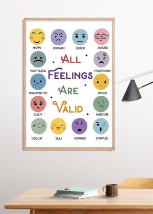 All Feelings Are Valid Poster Print, Digital Poster Wall Art
