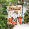 Thanksgiving Cat Welcome Garden Flag - 12x18 Garden Flag
