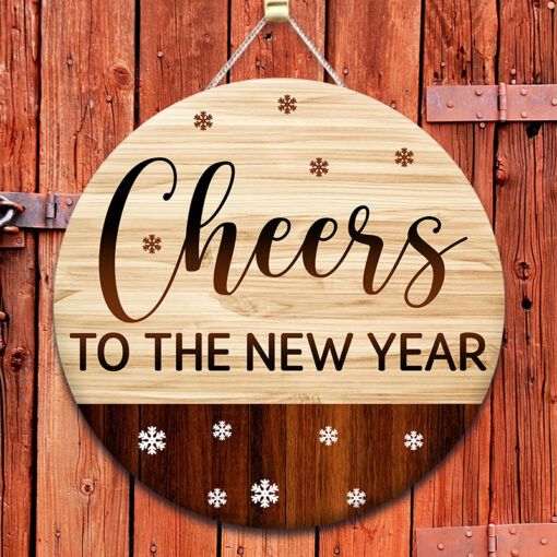 Cheers To The New Year Round Door Hanger PNG Cheers To The New Year Round Door Hanger PNG