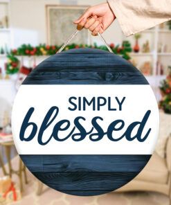 Simply Blessed Round Door Hanger PNG
