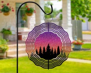Trees Night Sky Wind Spinner PNG File