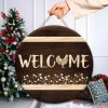 Welcome Funny Chicken Round Door Hanger PNG