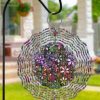 Stained Glass Flowers Wind Spinner PNG File