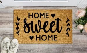 Home Sweet Home Front Porch Decor Doormat for The Entrance Way