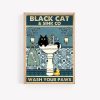 Black Cat Sink Co Wash Your Paws Poster Print