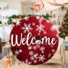 Welcome Snowman Round Door Hanger PNG