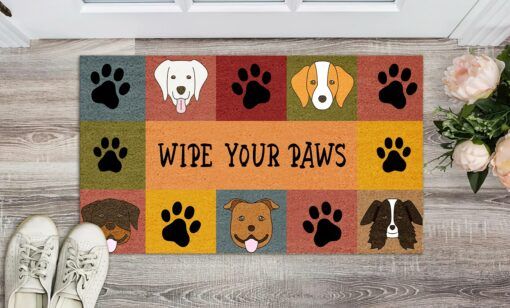 Wipe Your Paws Dog Front Porch Decor Doormat for The Entrance Way Wipe Your Paws Dog Front Porch Decor Doormat for The Entrance Way