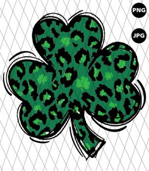 St Patrick Day Leopard Shamrock Png