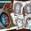 10 Enchanted Fairy Doors Coloring Page