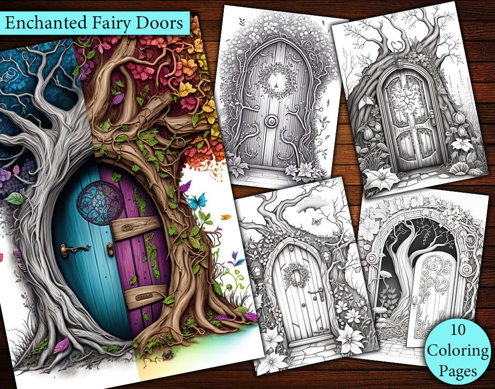 10 Enchanted Fairy Doors Coloring Page 10 Enchanted Fairy Doors Coloring Page
