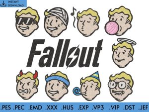 10 Fallout Embroidery Design Vault Boy