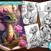 12 Baby Castle Dragon Flower Coloring Page