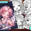 12 Baby Moon Fairies Girls Coloring Page