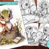 12 Baby Woodland Baby Dragon Fantasy Coloring Page