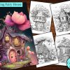 12 Blooming Fairy House Coloring Page