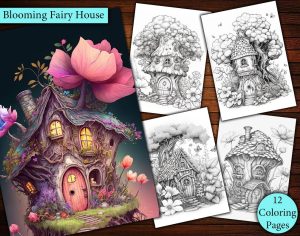 12 Blooming Fairy House Coloring Page