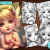 12 Cute Baby Fairies Coloring Page