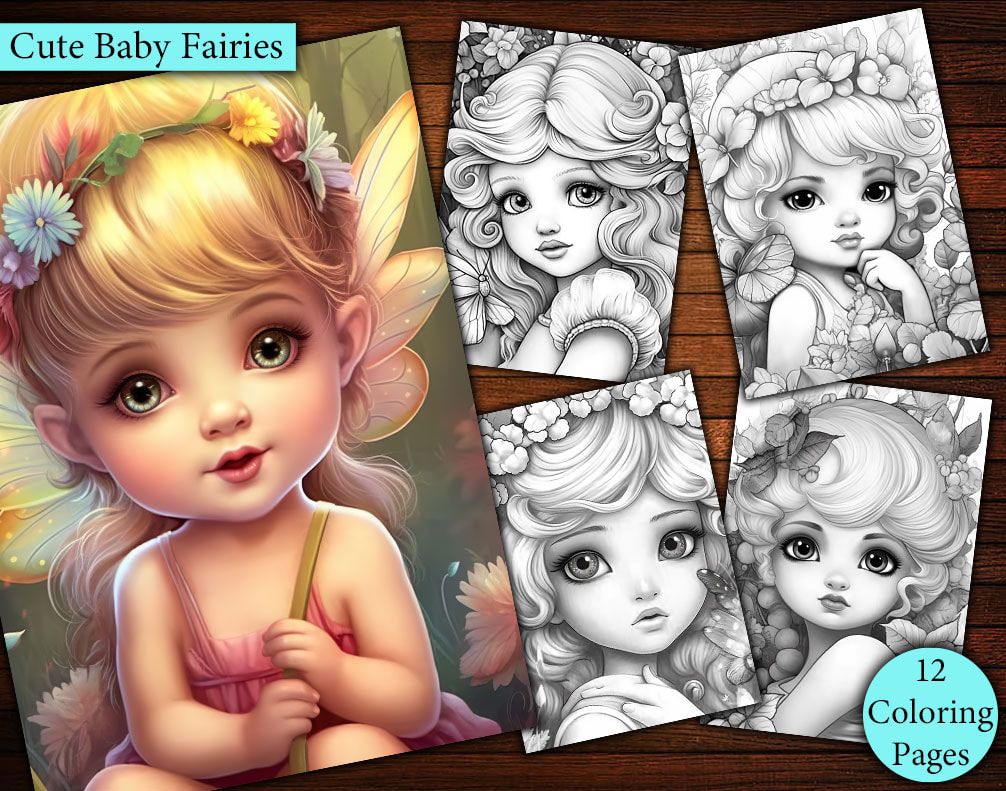 12 Cute Baby Fairies Coloring Page 12 Cute Baby Fairies Coloring Page