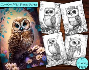 12 Cute Owl Coloring Page