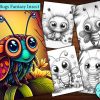 12 Cutie Bugs Insect Cartoon Coloring Page