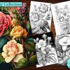 12 Flower Collection Coloring Page