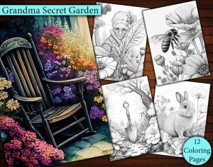 12 Grandmas Secret Garden Coloring Page