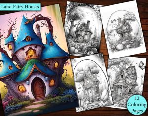 12 Land Fairy Houses Coloring Page