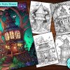 12 Lattern Fairy Houses Coloring Page